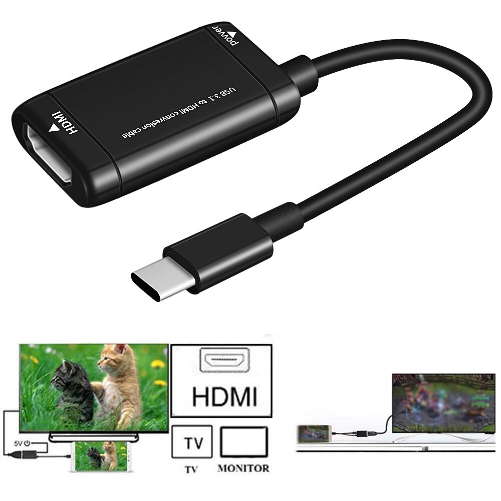 USB Ÿ C To Female HDMI HD TV ̺ , Ｚ Ʈ ޴ ƮϿ 4K Ÿ-C to HDMI  